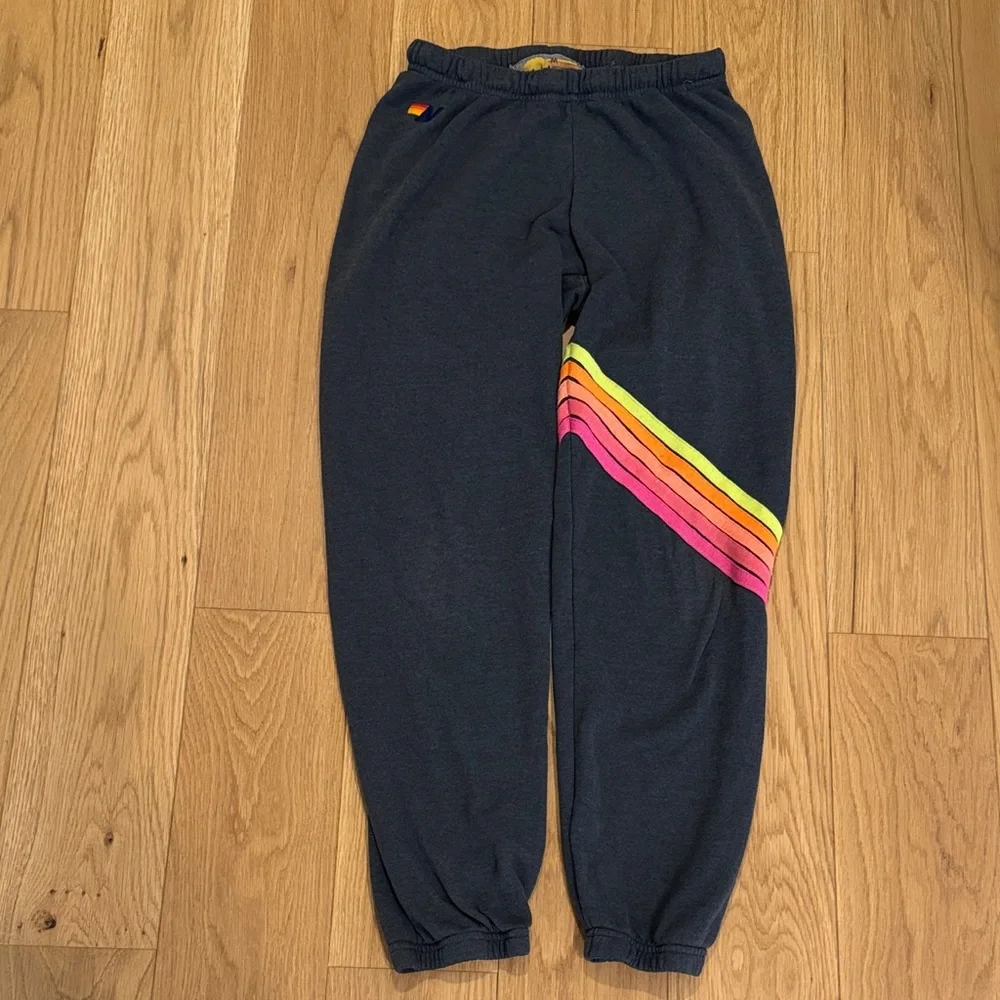 Aviator Nation Neon 5 stripe Chevron sweatpants - Picture 2 of 4